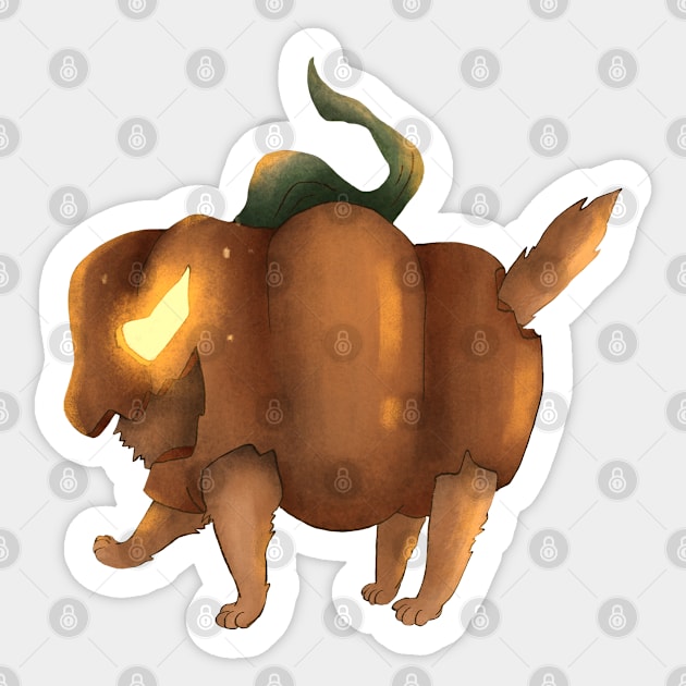 Happy Halloween! Funny nightmare dog in a pumpkin. Horror! Sticker by kacia